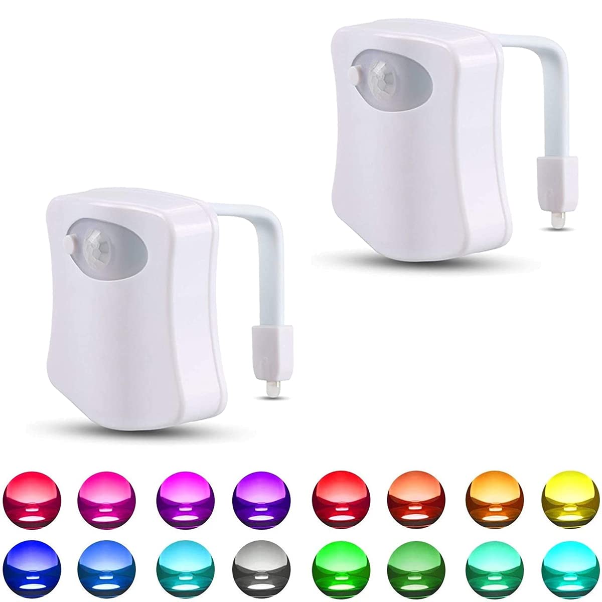 BSASHF 2 Pack Color Changing Toliet Night Light Motion Sensor Led Toilet Motion Activated Led Light Washroom Light UV Slap Activ