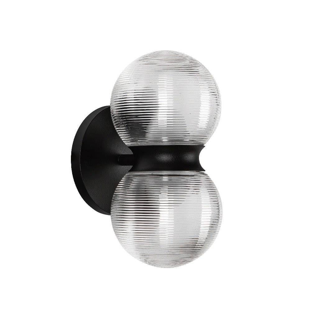 Kuzco Lighting EW77209-BK/CR Peri - 11 W LED Outdoor Wall Mount-8.88 Inches Tall and 4.63 Inches Wide, Finish Color: Black, Glas