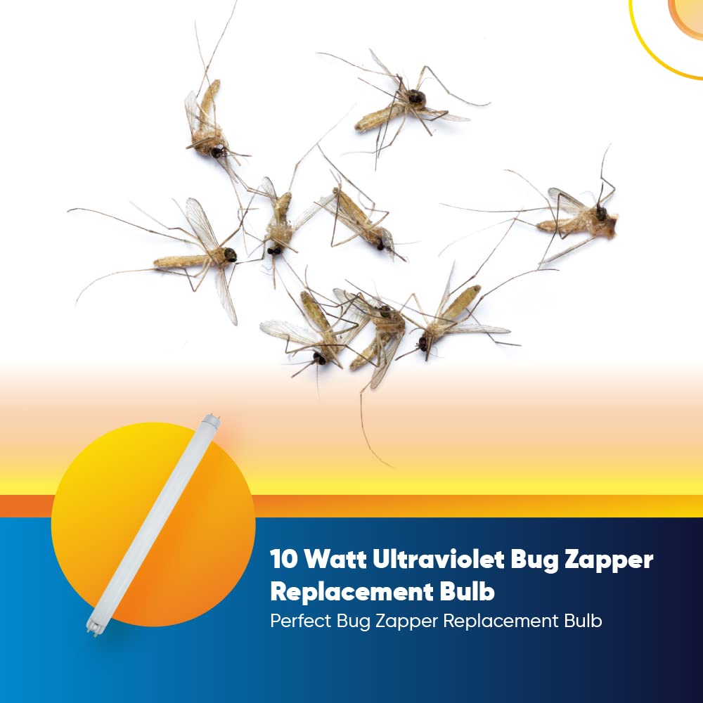 20 Watt Zapper Replacement Bulbs - 2-Pack T8 10 Watt Uv Tubes Blubs Compatible For Kill Pest - Fits Most 20W Bug Zappers