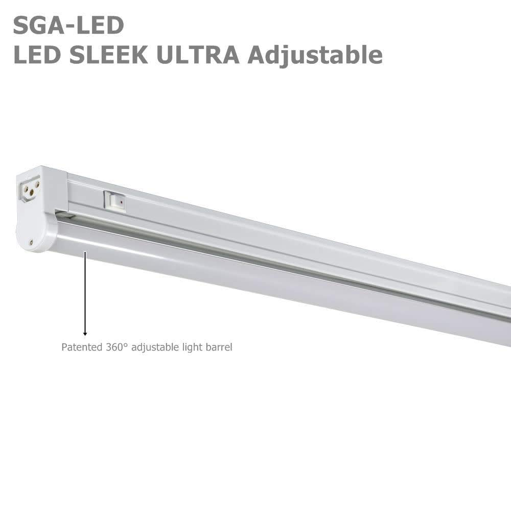 Jesco Lighting Sga-Led-48/30W-Sw 3000K Sleek Led With Switch, White, 48"