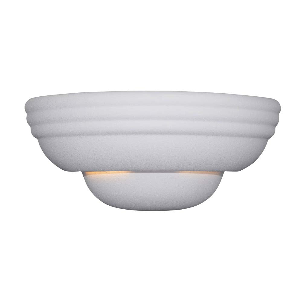 DESIGNERS FOUNTAIN 1-Light Wall Mount Sconce Light, 12.5 in, discomfort-reducingtable Ceramic Shade, White, Model 6030-WH