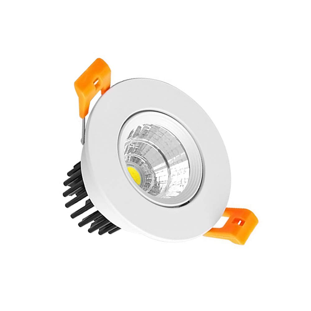 2 Inch LED Downlight, 3W Recessed Lighting COB Dimmable, 5000K Daylight White, CRI80, LED Ceiling Lights with LED Driver, 1 Pack