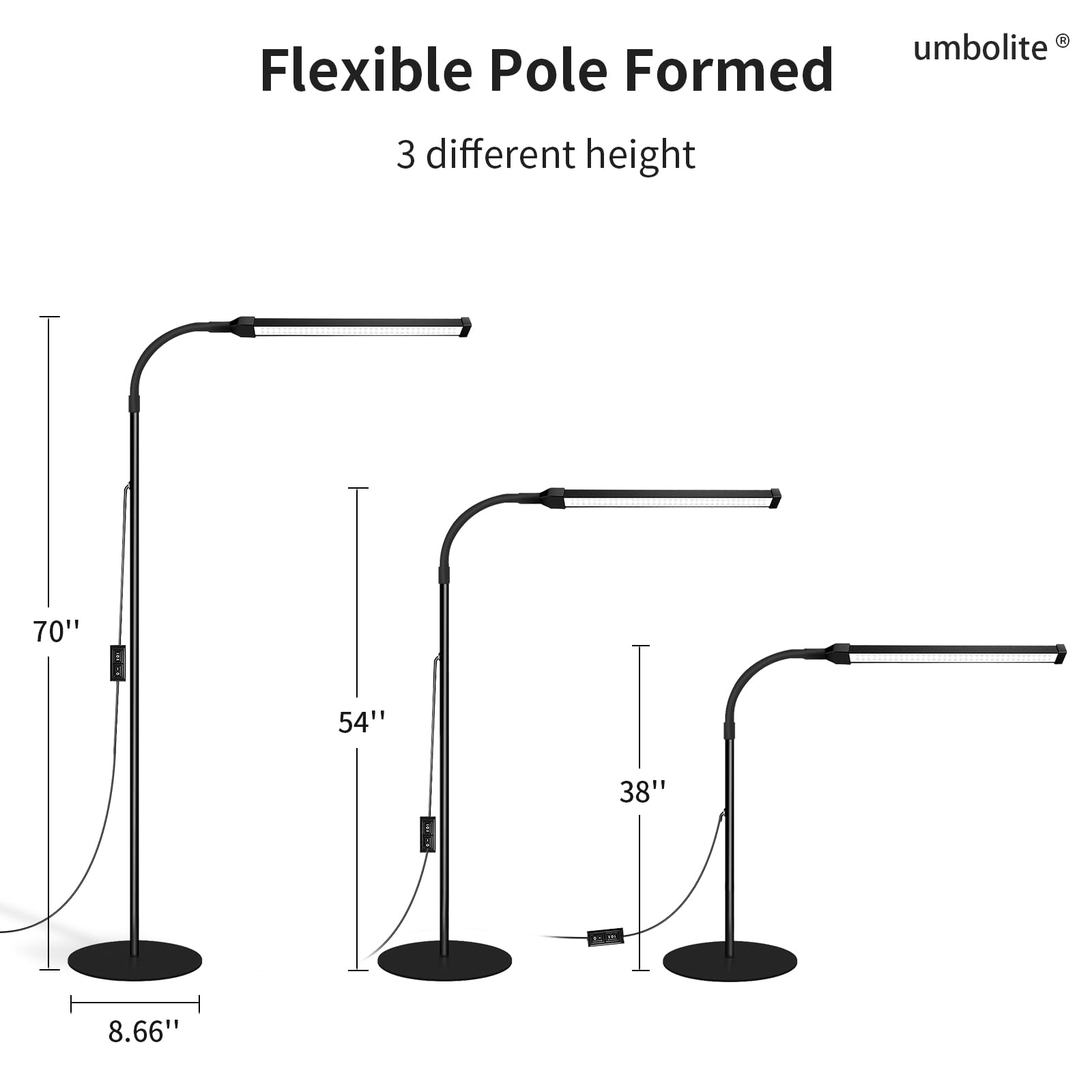 Umbolite Led Floor Lamp For Office, Reading Lamps Floor Standing, Tattoo Light, Sewing Light, Podiatric Lamp, Plant Grow Light,