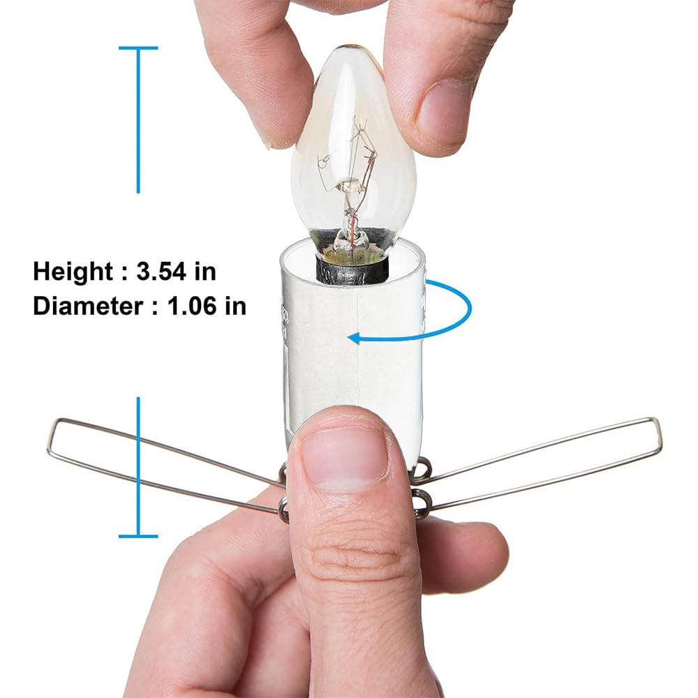 Bubyvv Salt Lamp Cord,Salt Lamp Cord And Base Assembly & Clip For All Himalayan Crystal Salt Lamps -8 Free 15W E12 Base Bulbs For Salt Lamp (White-2P)