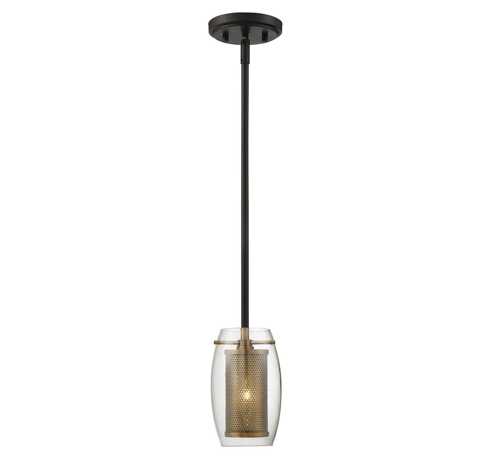 Savoy House 7-9064-1-95 Dunbar 1-Light Mini Pendant in Warm Brass w/ Bronze accents
