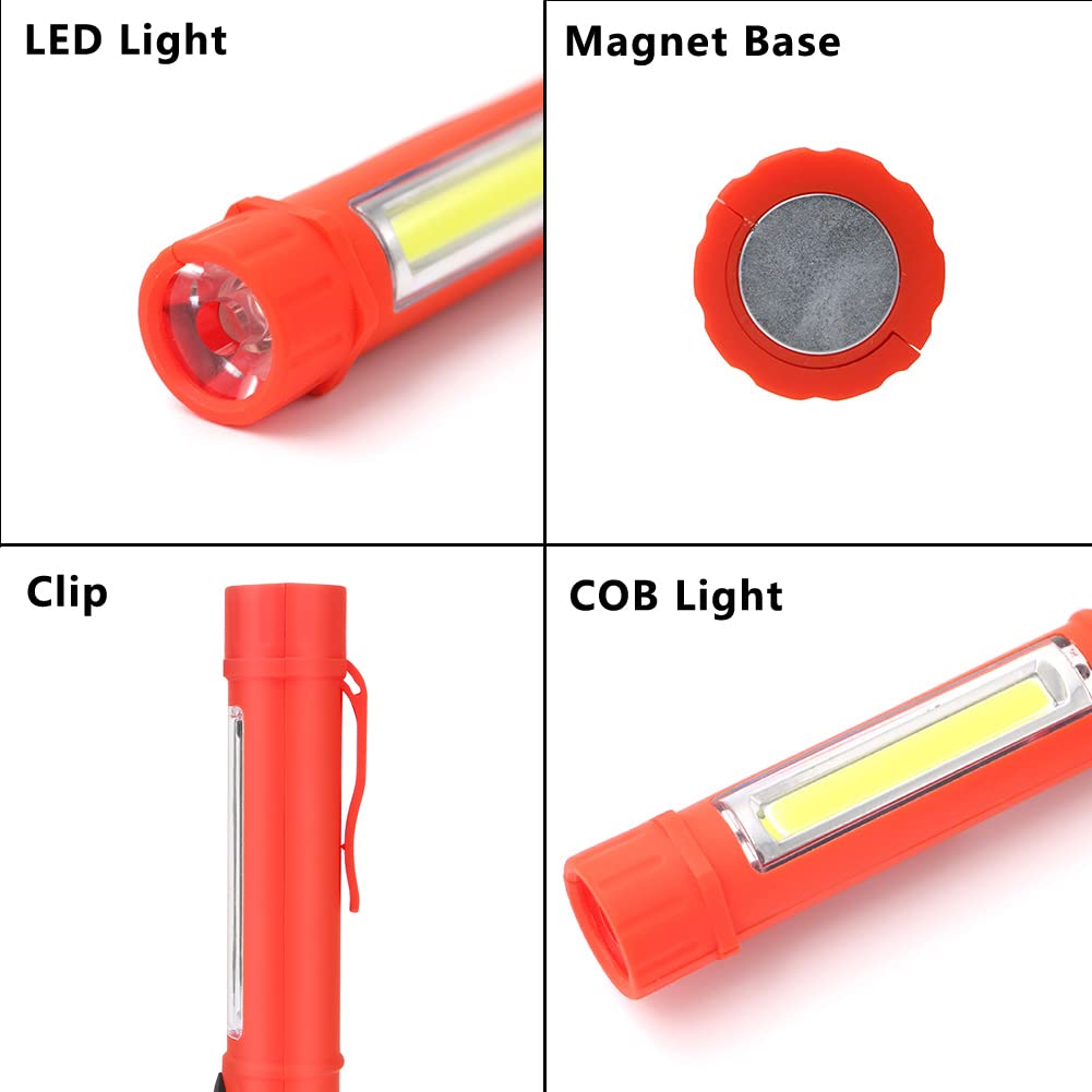Led Portable Worklight Magnetic Flashlight,Unique Cool Gadget Tool For Men Dad Him Gift Idea,Pocket Battery Cob Work Lamp Torch