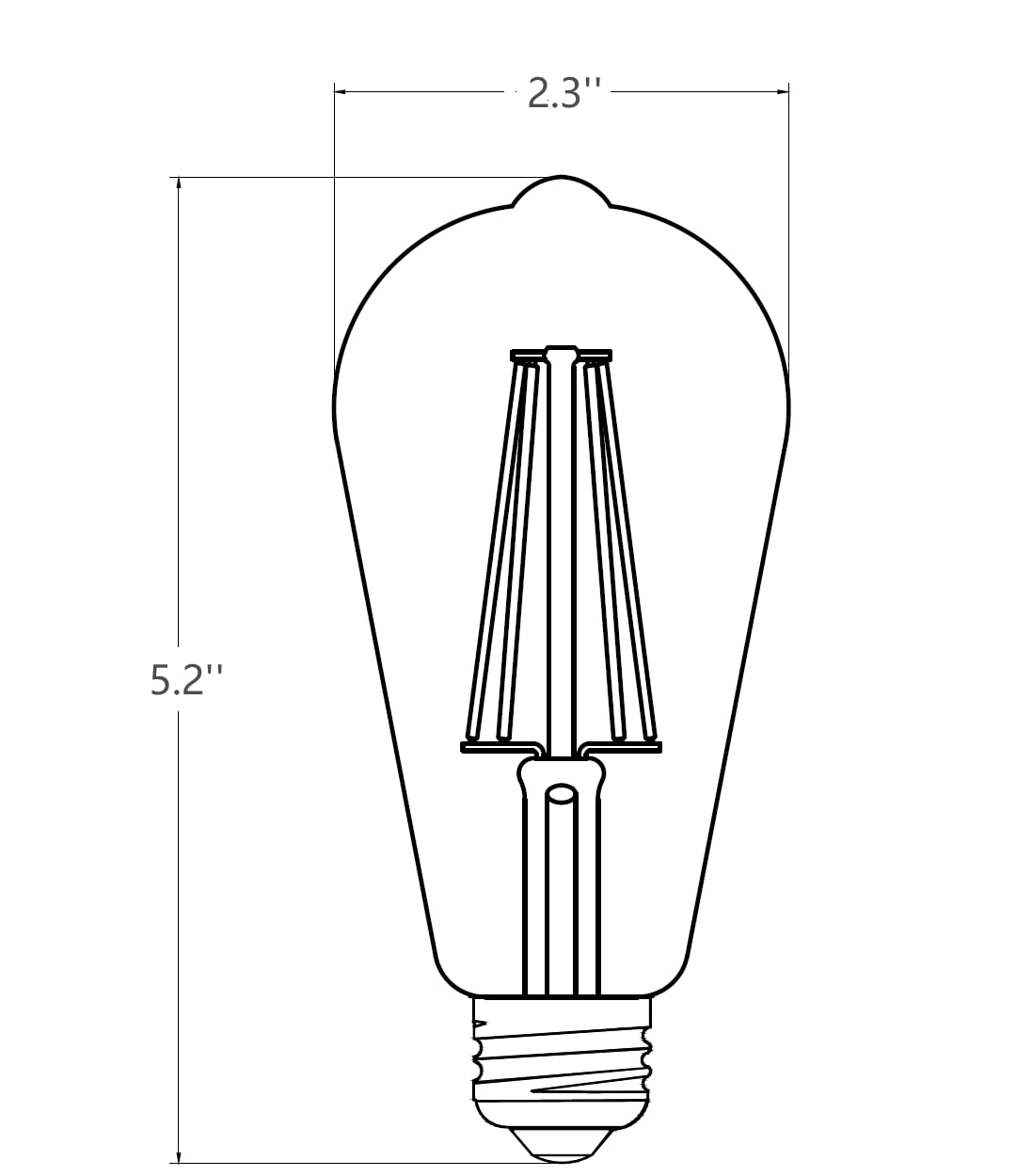 Liii&Artman Vintage Led Light Bulb St19/St58 6W E26 Dim-To-Warm 2000-3000K Clear Cri95 600Lm=60W Edison Bulb (4-Pack)