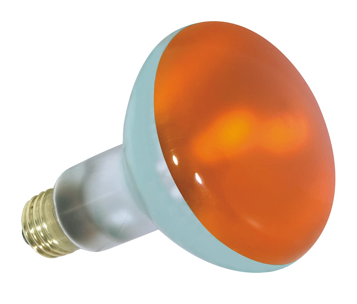 Satco BR30 Incandescent Reflector Light Bulb, Amber, 12-Pack, Glass, Model S3239-12PK