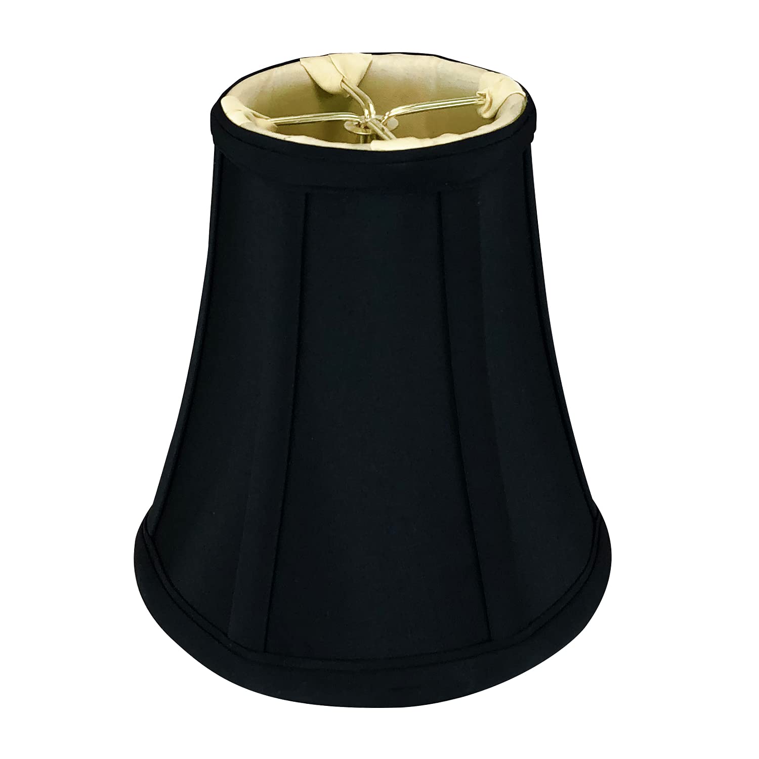 Royal Designs, Inc. True Bell Lamp Shade with Flame Clip, Black, 3'''' x 6'''' x 6.25'''''' (BS-704FC-6BLK)