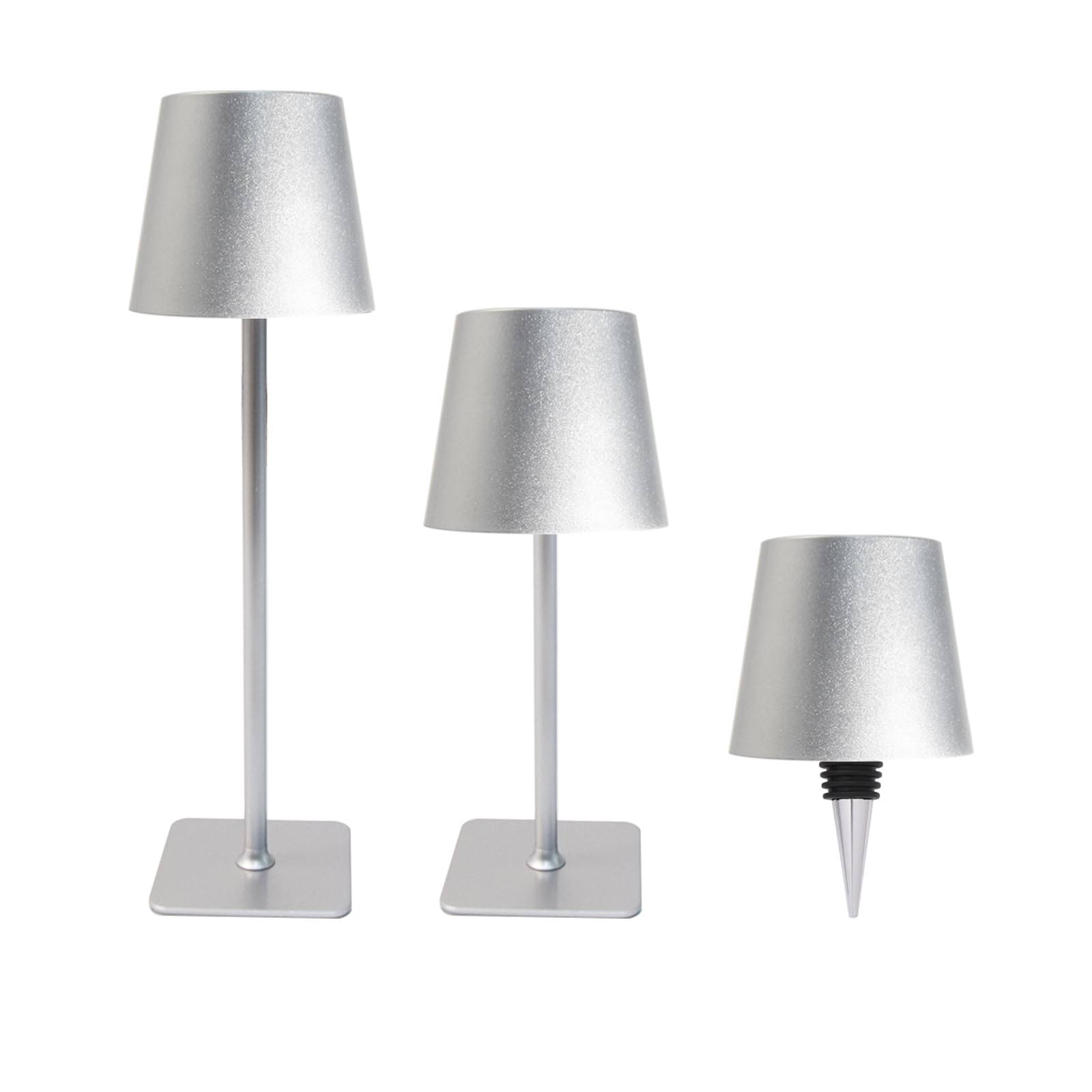 Lsoppn 2 Pack Minimalistic Cordless Table Lamps - 2000mAh Rechargeable  Touch Control  3 Colors Stepless Dimming LED Bottle Lamp Kit for Home & Camping