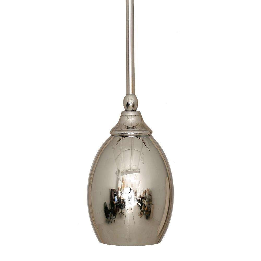 Toltec Lighting 23-Ch-426 Stem Mini Pendant With Hang Straight Swivel With 5&quot; Chrome Oval Metal Shade, Chrome Finish