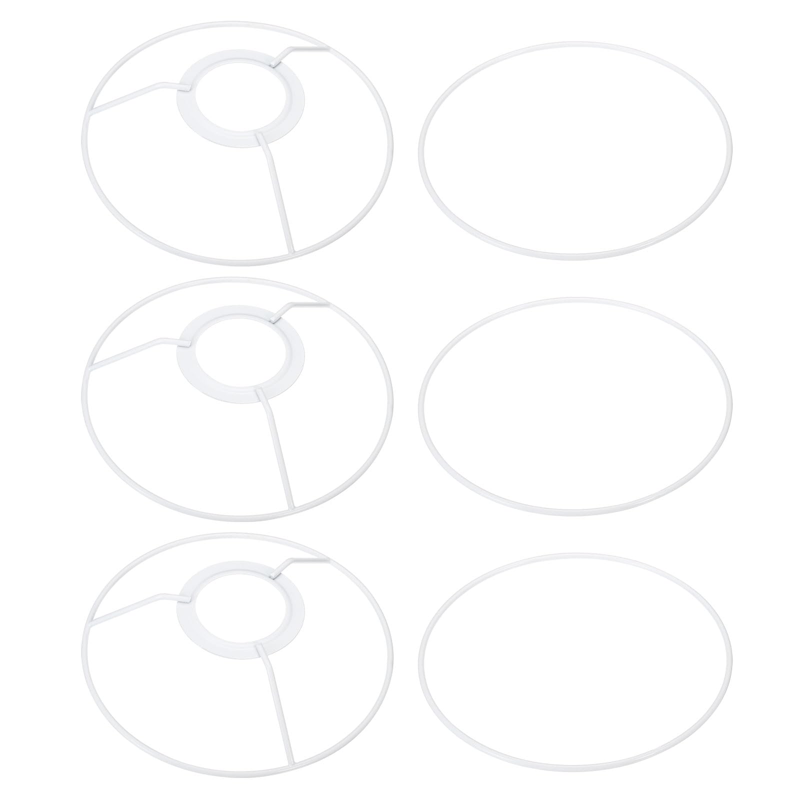 PATIKIL 6 Inch E26 E27 Lamp Shade Ring Frame with European Fitter, 3 Pack Lampshade Holder Wire Frame DIY Drum Ring for Table Fl
