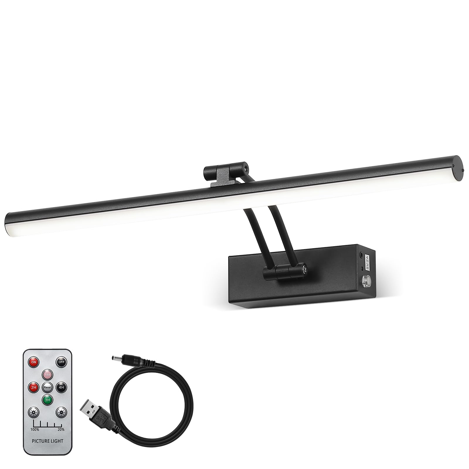 FUNCHDAY Wireless Picture Lights,Rechargeable Battery Picture Light for Paintings with Remote, Dimmable Dartboard Light with Tim