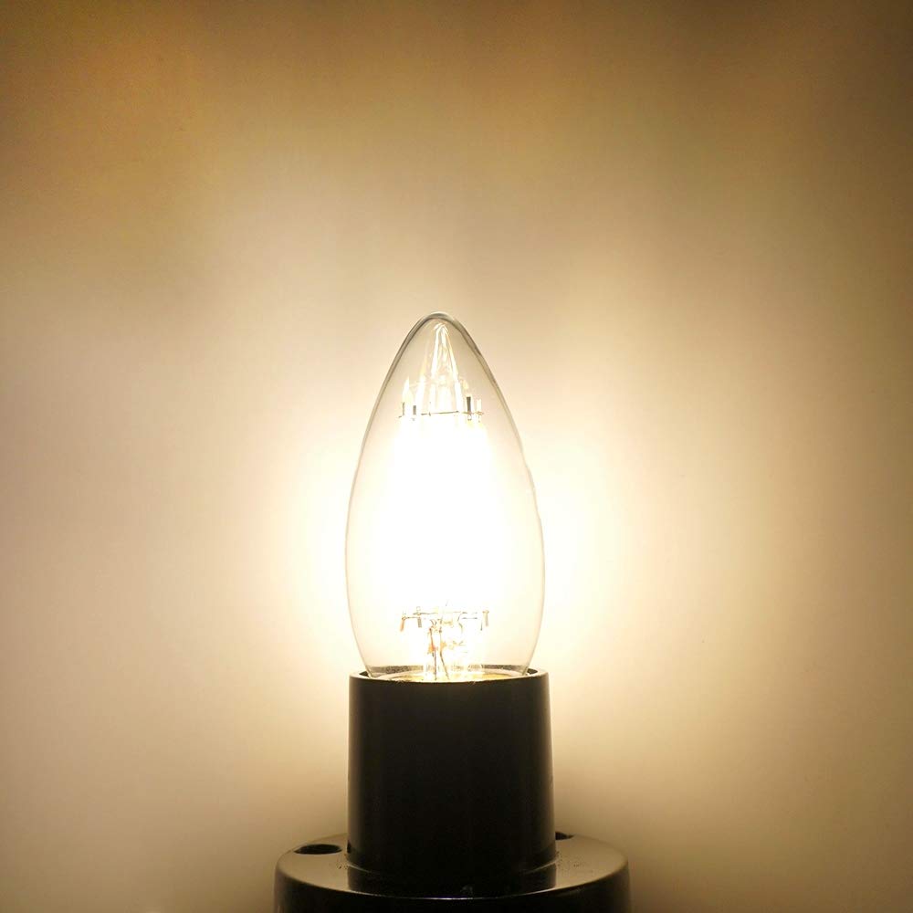 OPALRAY 6W LED Bulb, Dimmable, Warm White Light, E26 Base, Clear Glass, 12V-24V, 3-Pack, Model OPR-F