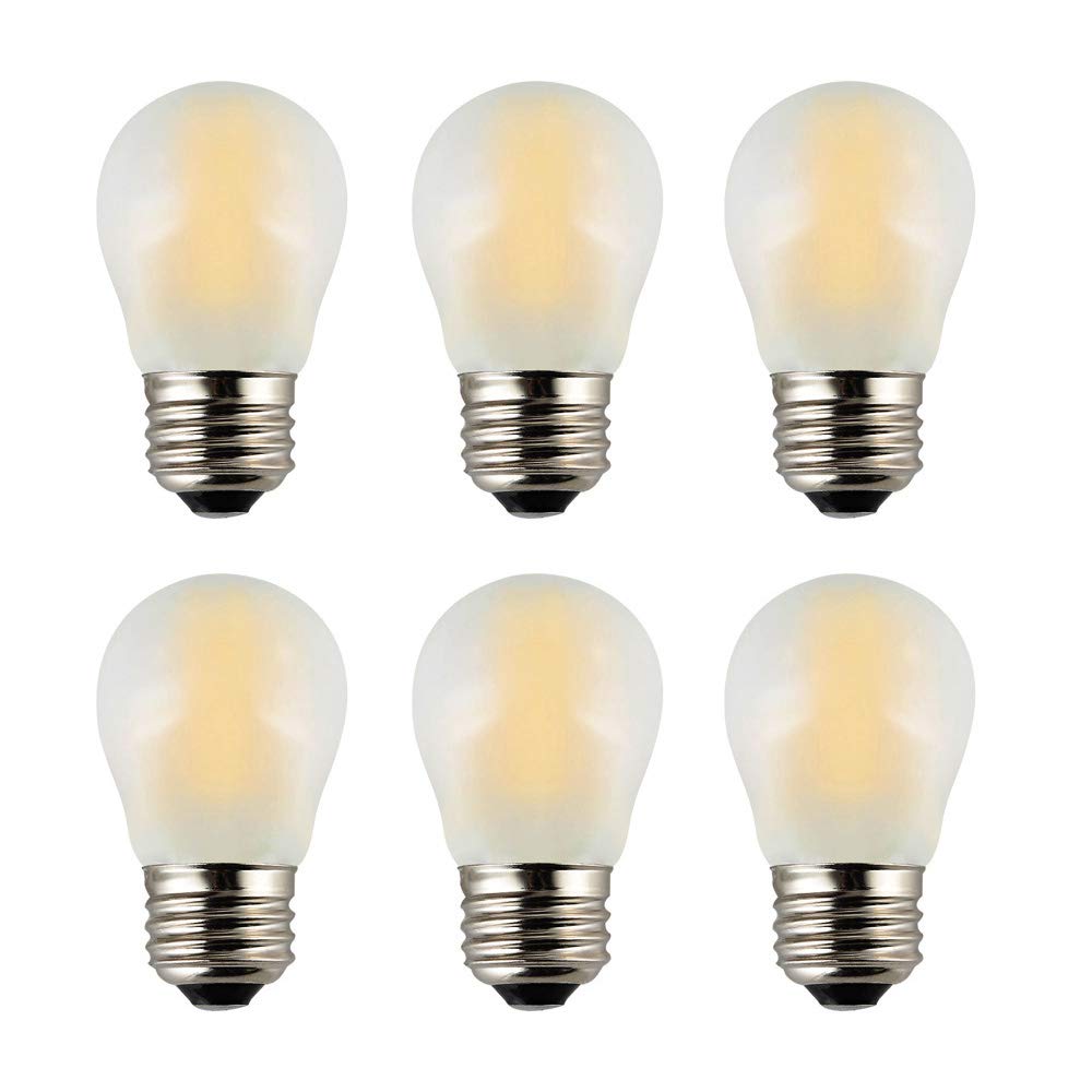 OPALRAY A15 Mini Globe Bulb with LED Filament, 2W Dimmable, 25 Watts Incandescent Replacement, E26 Medium Base, Small Size LED B