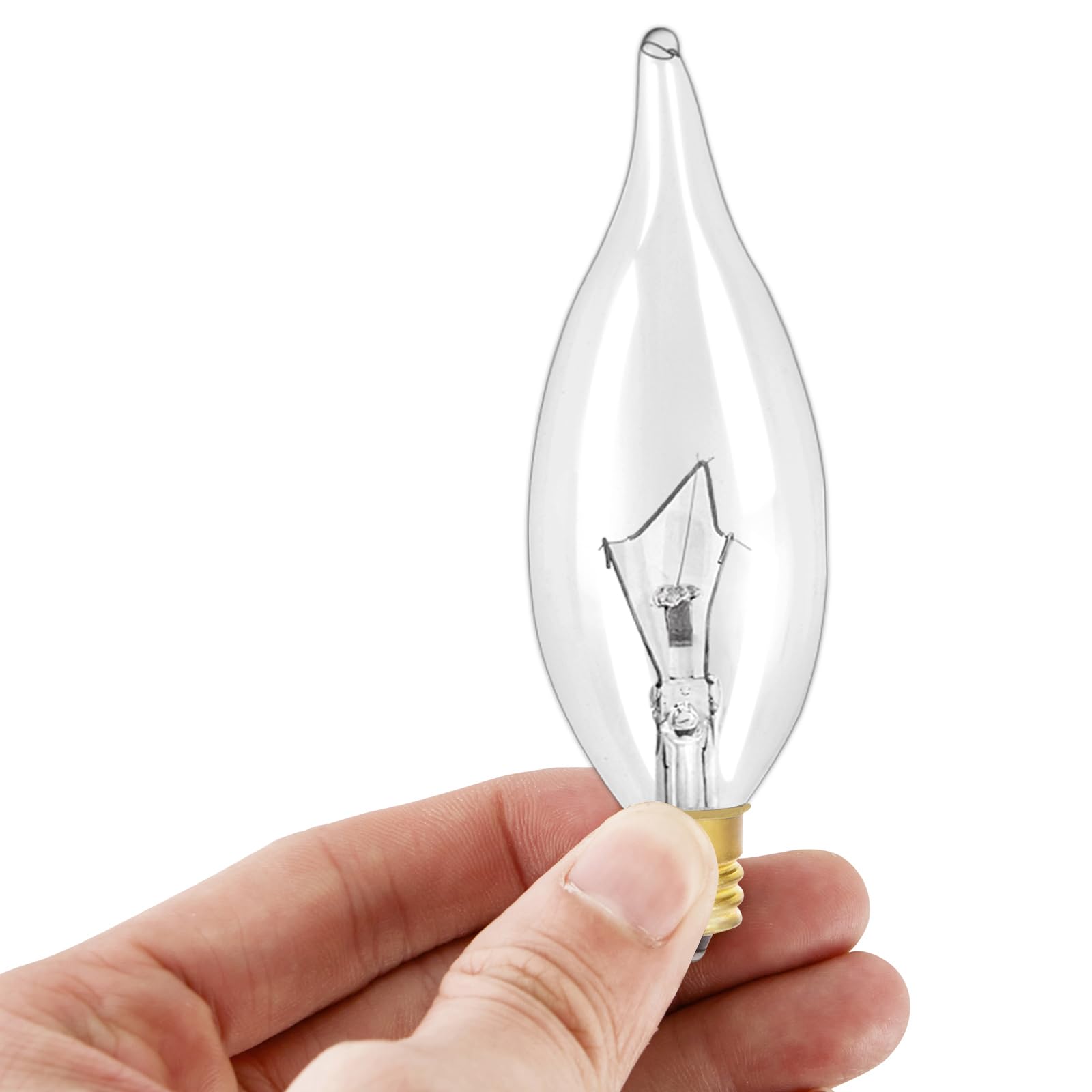 Linmifo 12-Pack E12 B10 Clear Candelabra Base Bulb, 60W 120V Incandescent Candle Light Bulbs Dimmable Chandelier Light Bulbs For