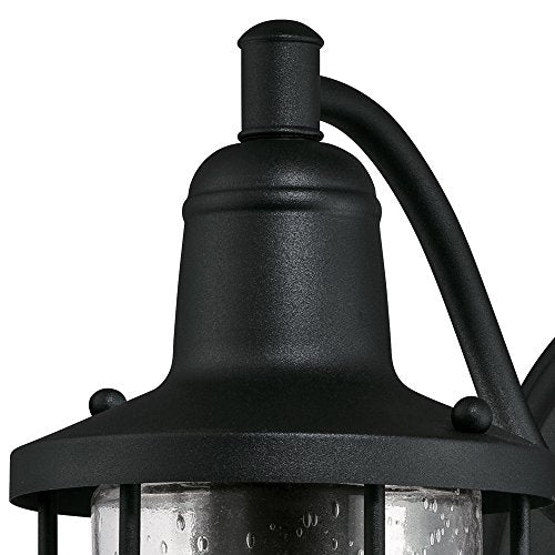 Westinghouse Crestview One-Light Outdoor Wall Fixture, Textured Black Finish, Clear Seeded Glass, Model 6334700