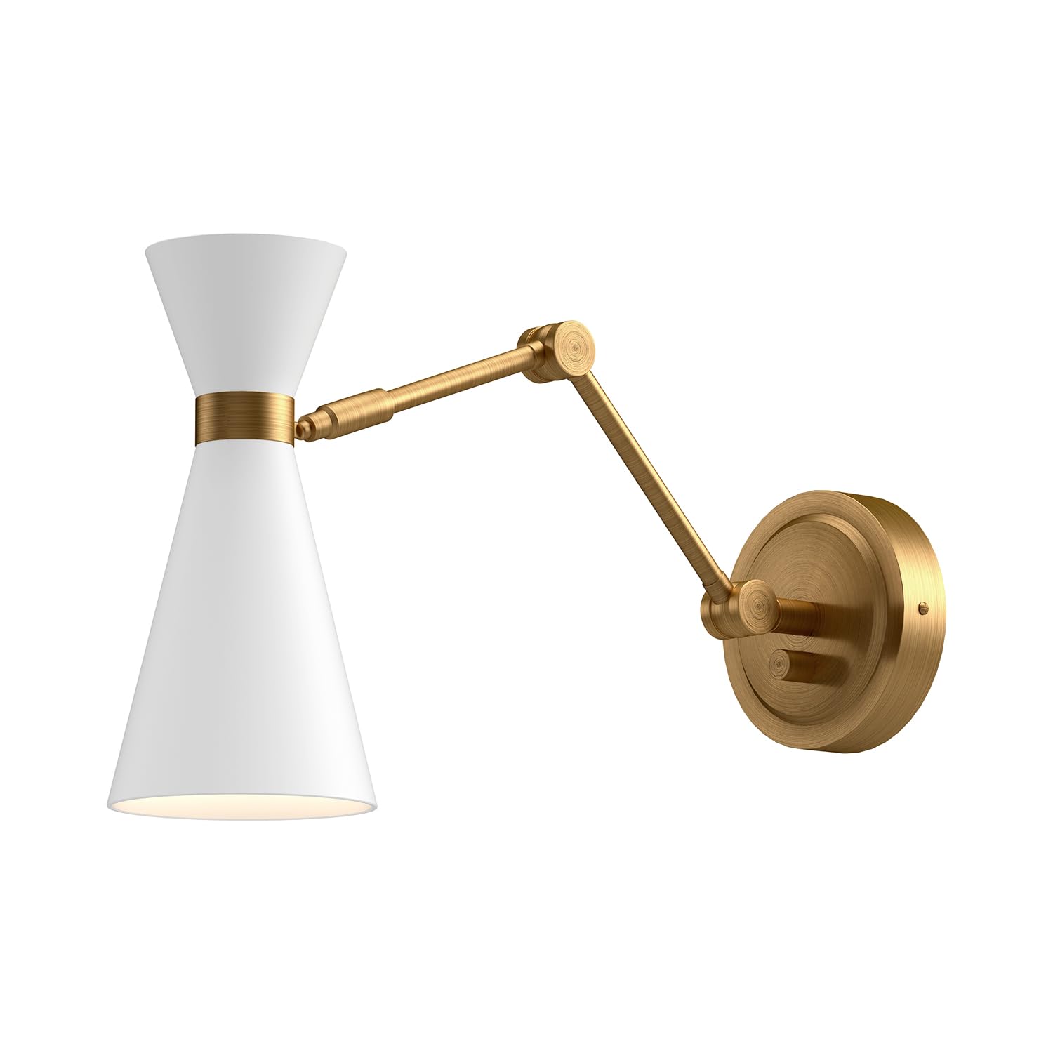 Modern Metal & Glass Wall/Vanity Sconce, 5 inch, Gold/White | Ideal for Living Rooms, Bedrooms & Kitchens | 60W E26 Bulb, Alora 