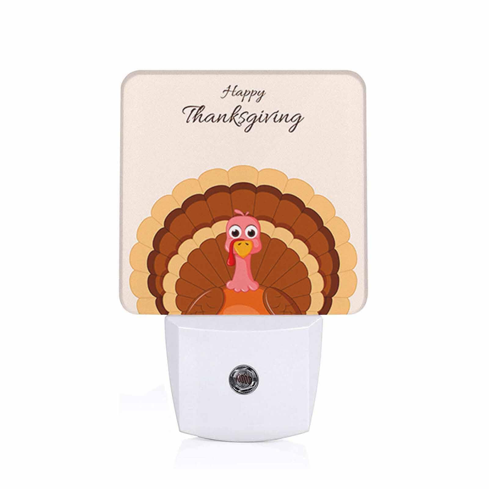 Chrobak LED Night Light with Dusk to Dawn Sensor, Happy Thanksgiving Turkey, Energy Efficient, Model WML-Night-Light-231023-52