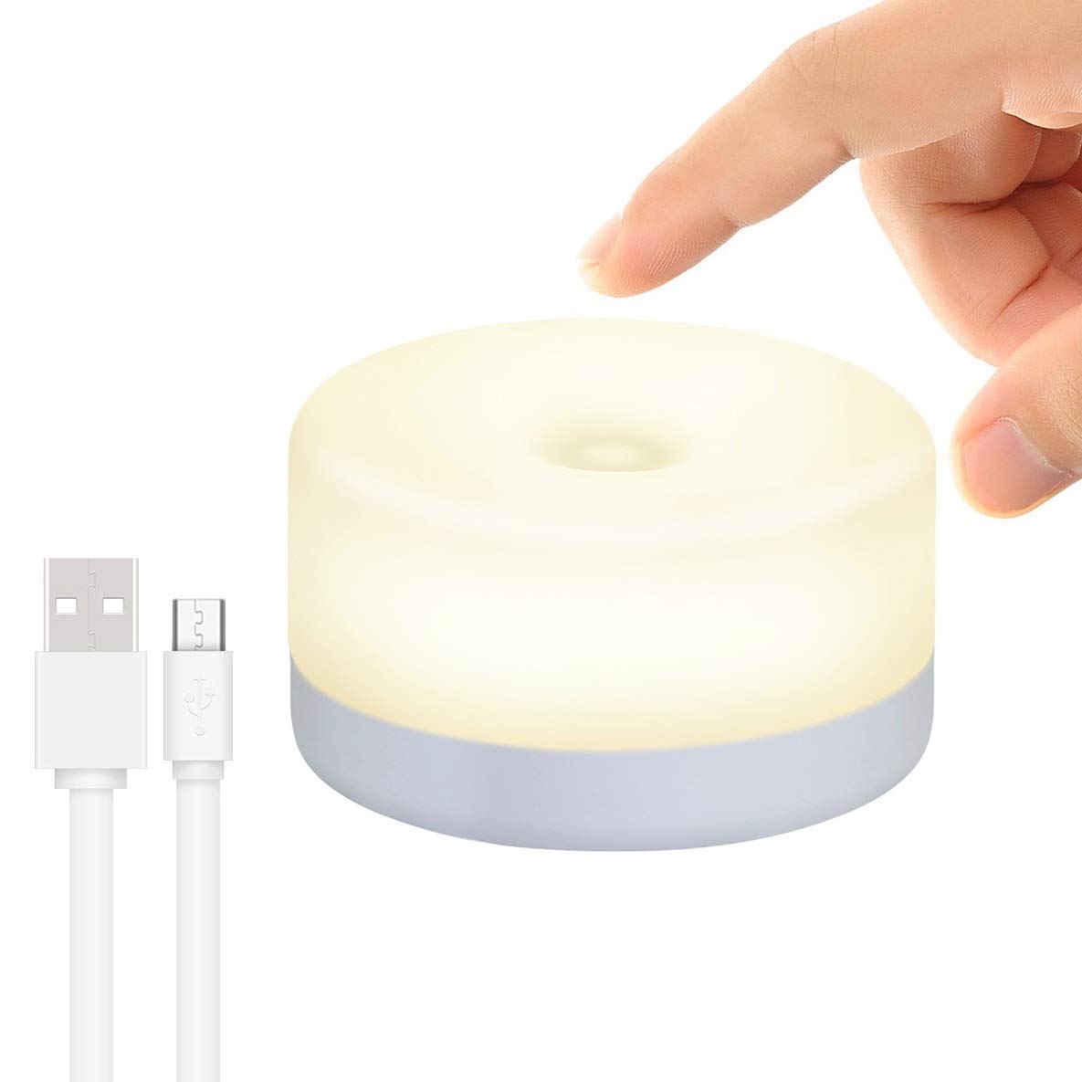 RTSU Rechargeable Mini Touch Night Light  Wireless LED Lamp for Kids - Portable  Dimmable Nursery Lamp