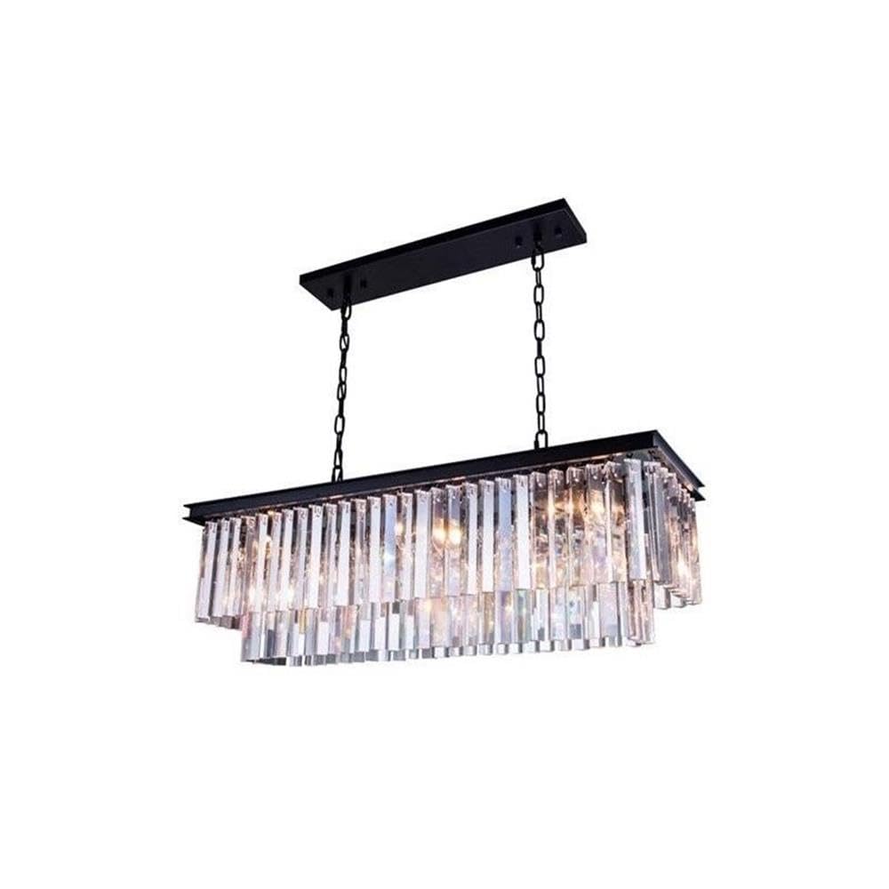 Elegant Lighting Sydney Collection 1202D40MB/RC 12-Light Pendant Lamp with Royal Cut Crystals, Mocha Brown Finish