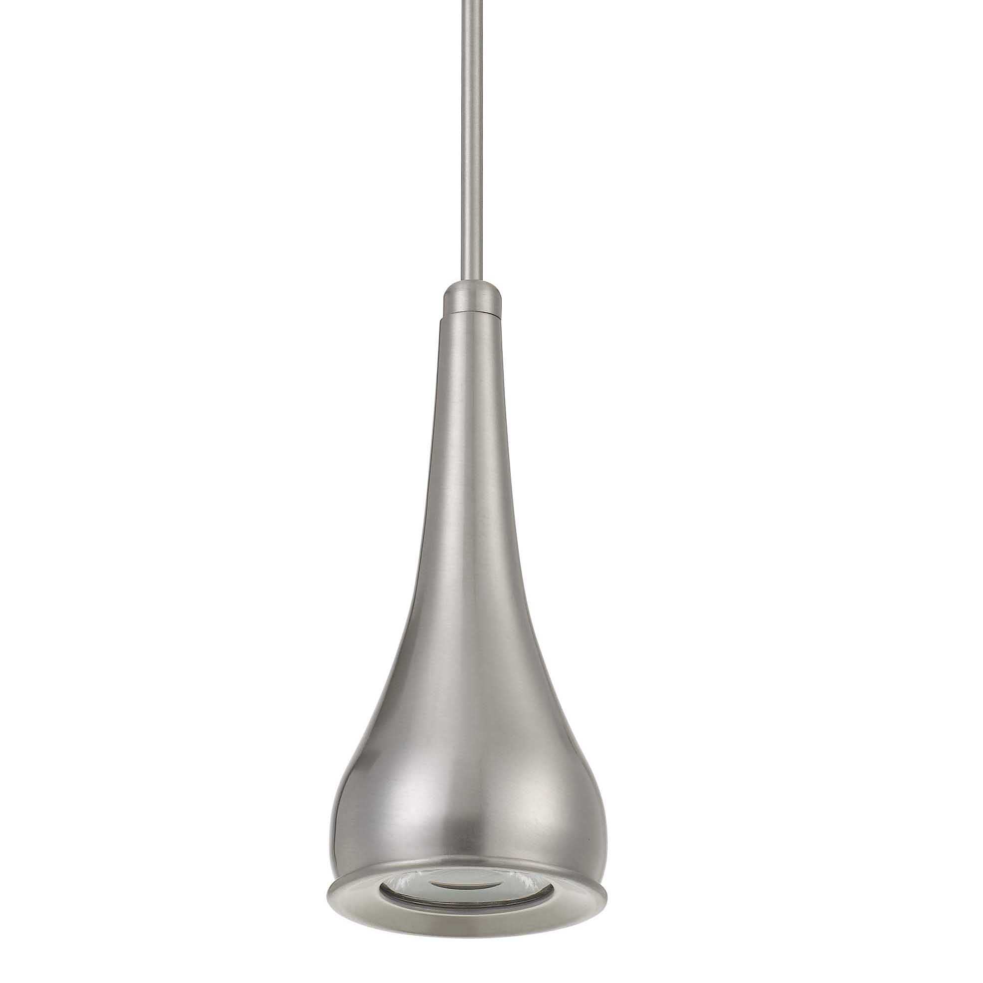 Cal Lighting UP-1117 Transitional LED Pendant from Kornos Collection in Pewter, Nickel, Silver Finish, 3.00 inches,Steel