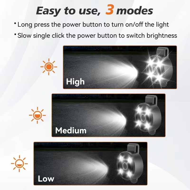 [2 Packs-Large Capacity Battery] Clip On Flashlight Running Lights For Runners Walking Light For Night Walking Wearable Flashlig