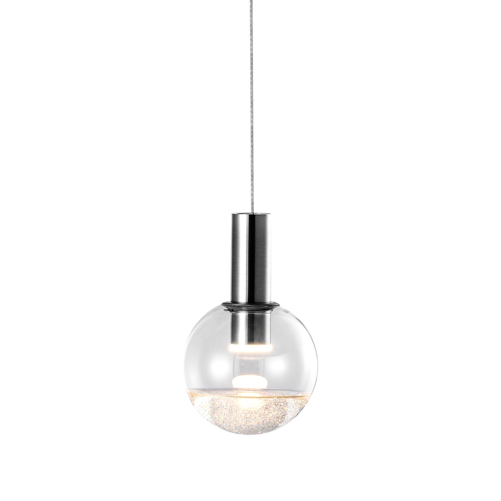 Vonn Sienna 5&quot; Led Pendant Light, Height Adjustable, Globe Shade, Polished Chrome