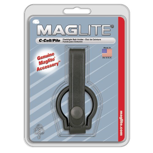 MagLite C-Cell Flashlight Leather Belt Holder, Model ASXC046, One Size, Black