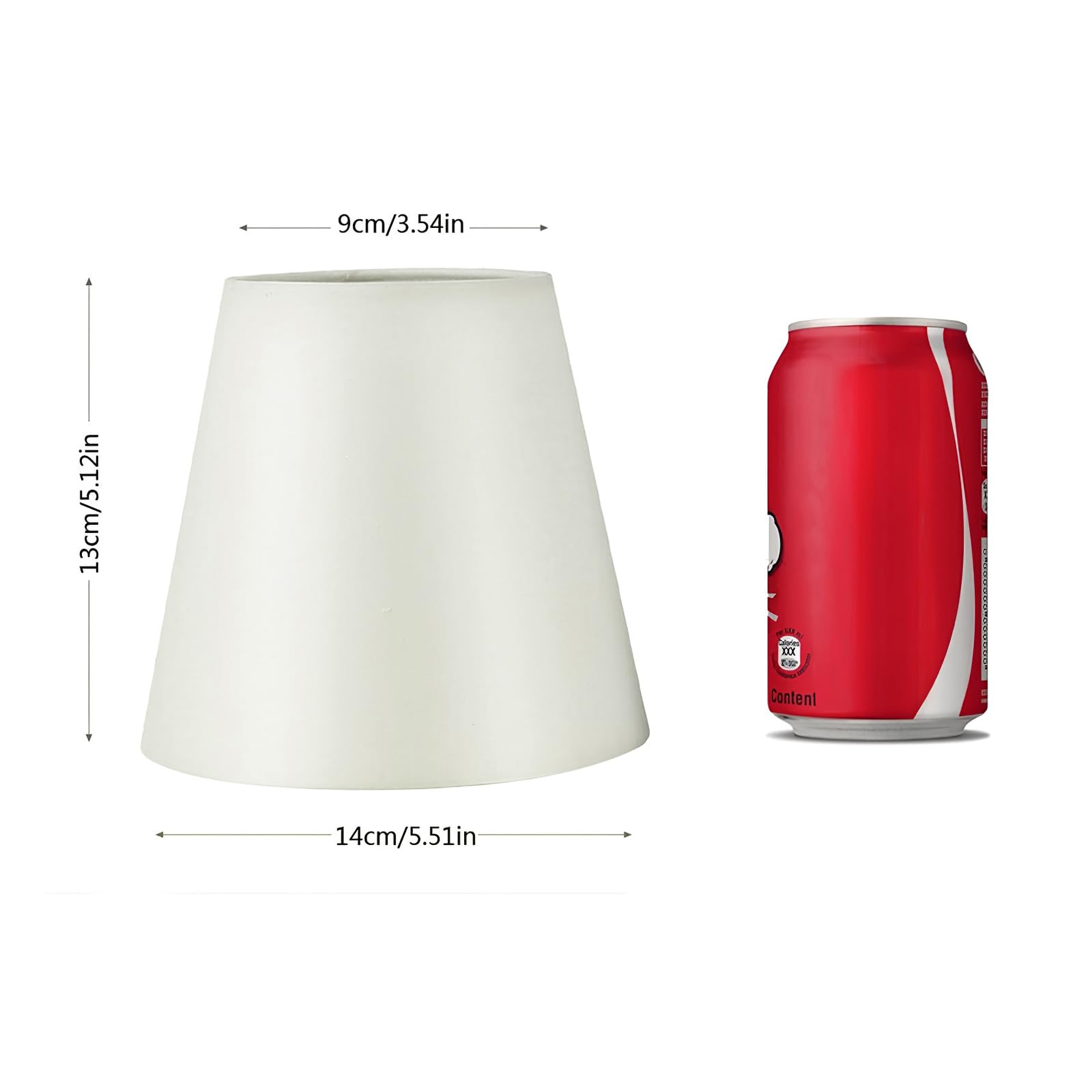 Fuloon Small Lamp Shades, Clip-On, Linen White, 6 Pack, Modern European Style, 3.5x5.1x5.5 in, Model DL-LCZD03-W