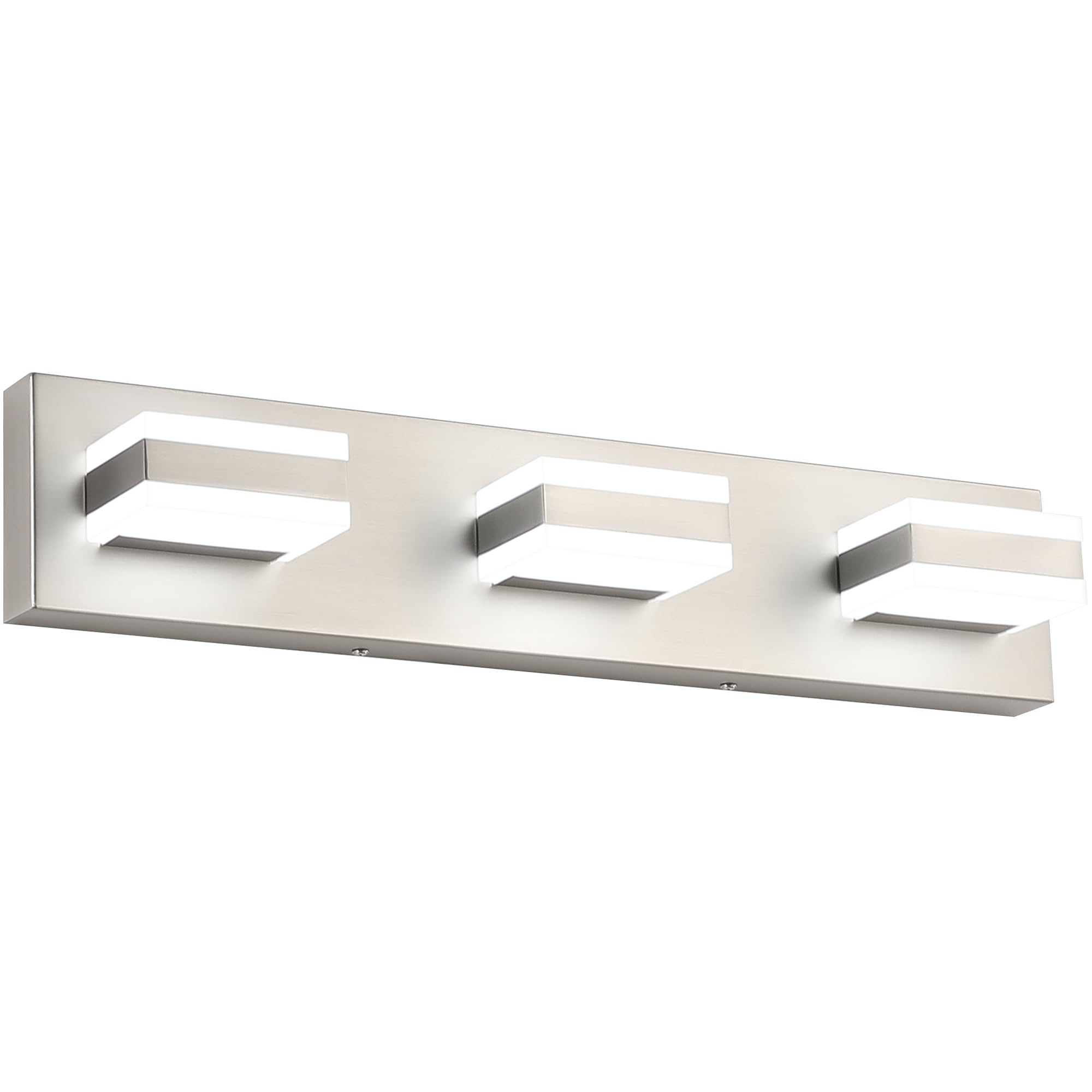 SOLFART Bathroom Vanity Lights 3-Light Brushed Nickel LED Fixture 21.7 inch Model S8568-3T-6000K-Nickel