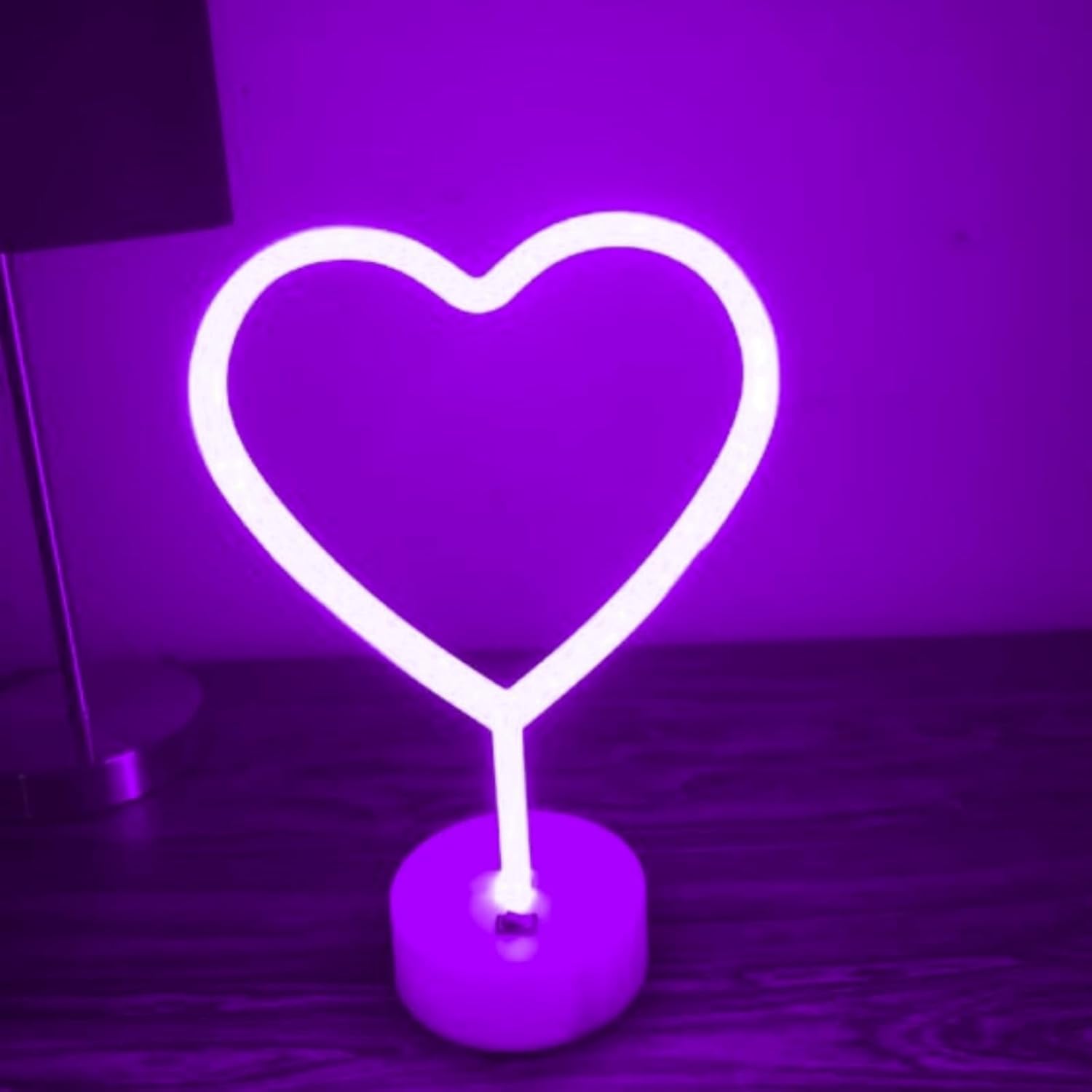 Heart Neon Sign  2 Pack Room Decor Neon Lights For Bedroom Girls  Battery Operated Or Usb Powered Led Heart Lamp For Birthday Wall Decor Party Home Decor  Mothers Day Valentine Gifts(Purple)