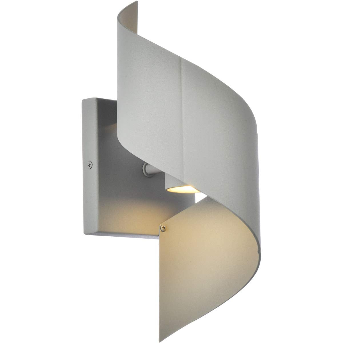 Living District LED Wall Sconce, Modern Design, Metal, 4.875inLx5.5inWx12.75inH, Silver, Model LDOD4034S