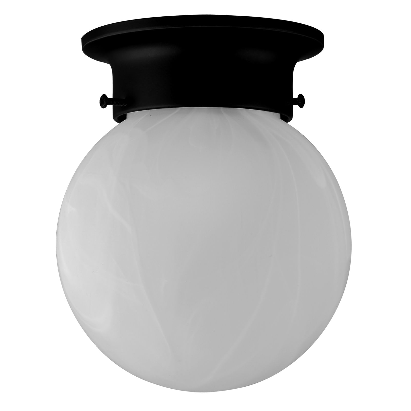 Design House Ceiling Mount Globe Light, Dimmable, Matte Black, Glass, Model 588483, No Pull Chain