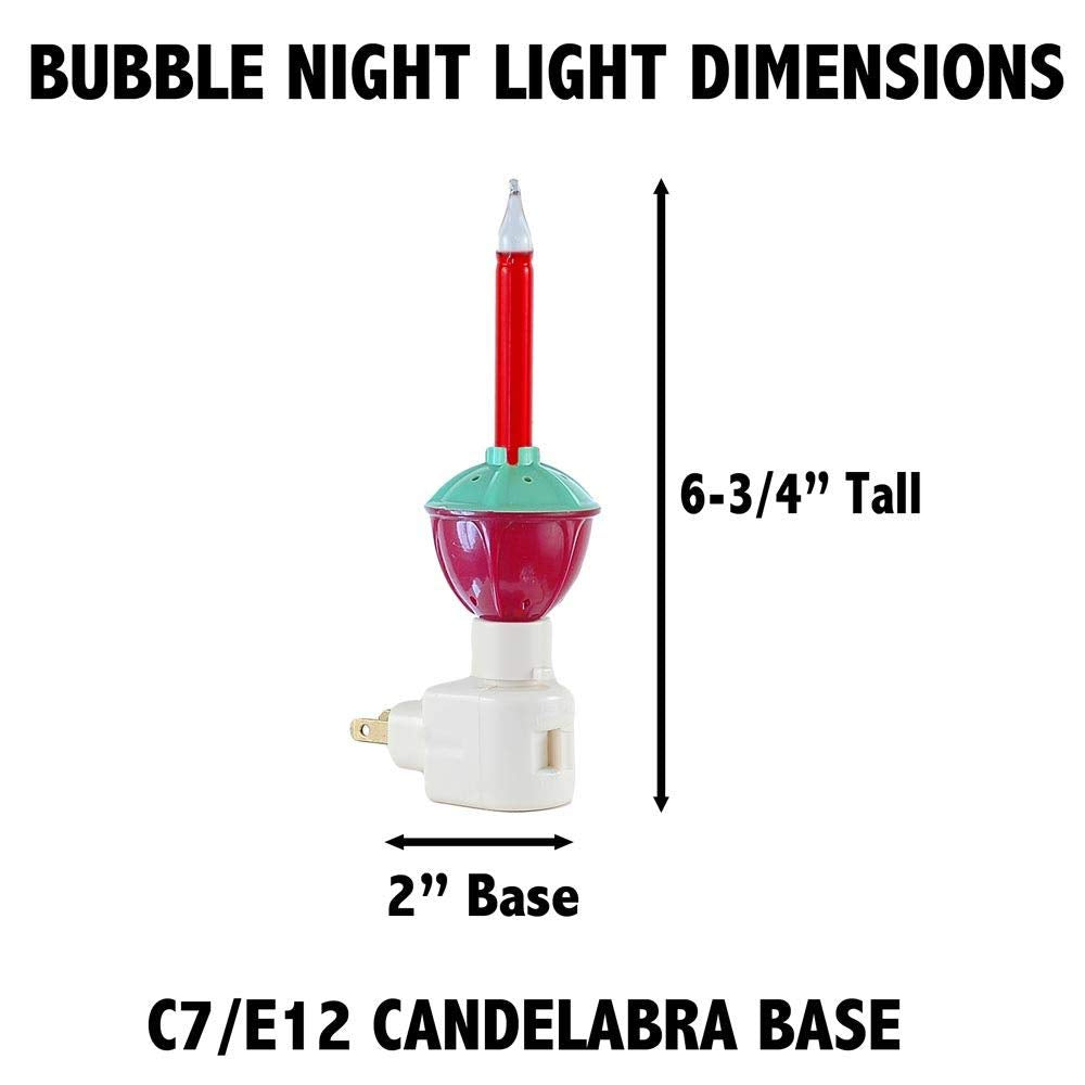 Novelty Lights Bubble Night Light, Red, 120V, Filament, Model BUBBLE-NL, 1 Pack