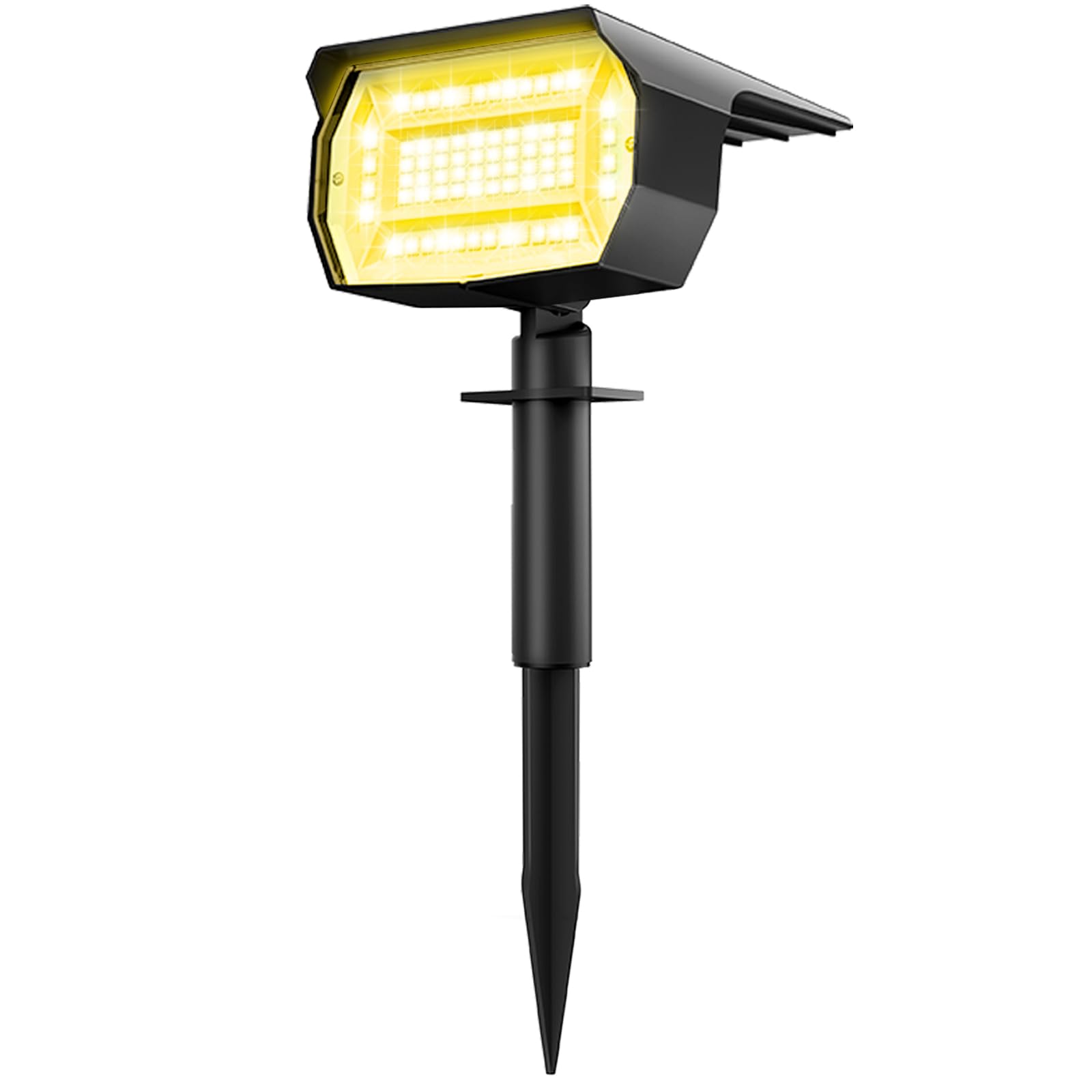 Lotmos Solar Spot Lights Outdoor, 72 Led, 3 Modes, Ip67 Waterproof, Warm White, 1 Pack