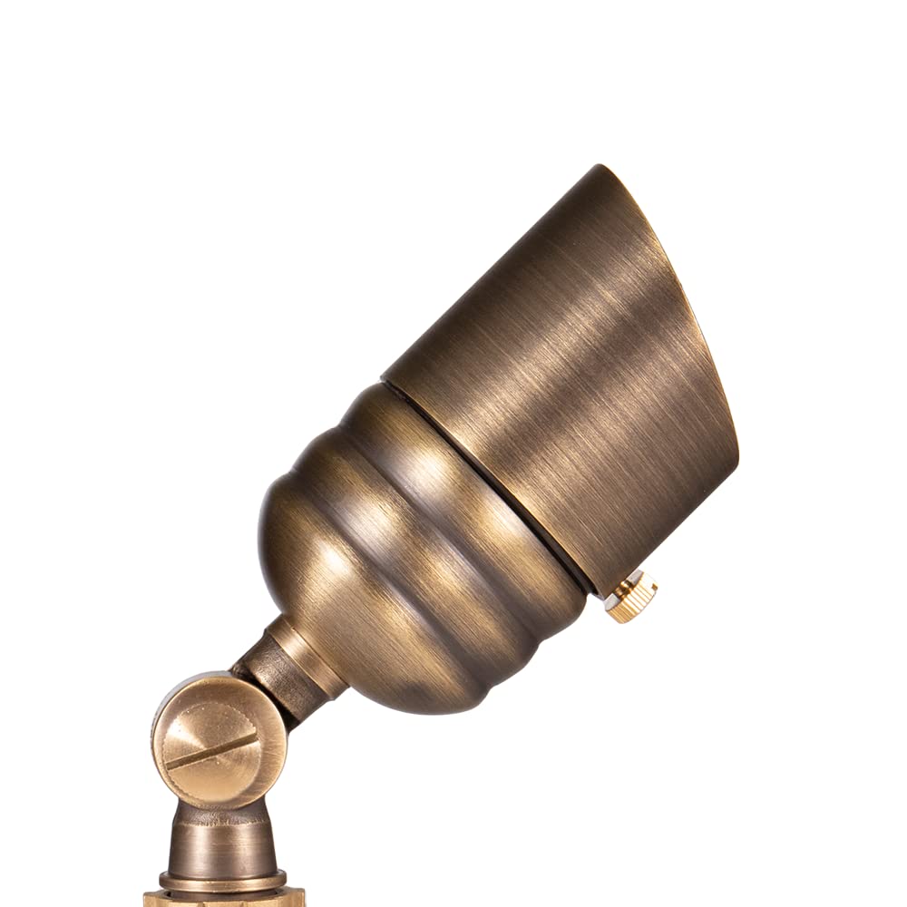 Volt Fat Boy 12V Brass Outdoor Mini Spotlight (Bronze) For Low Voltage Landscape Lighting Of Yard, Lawn, Garden, Patio, Trees &