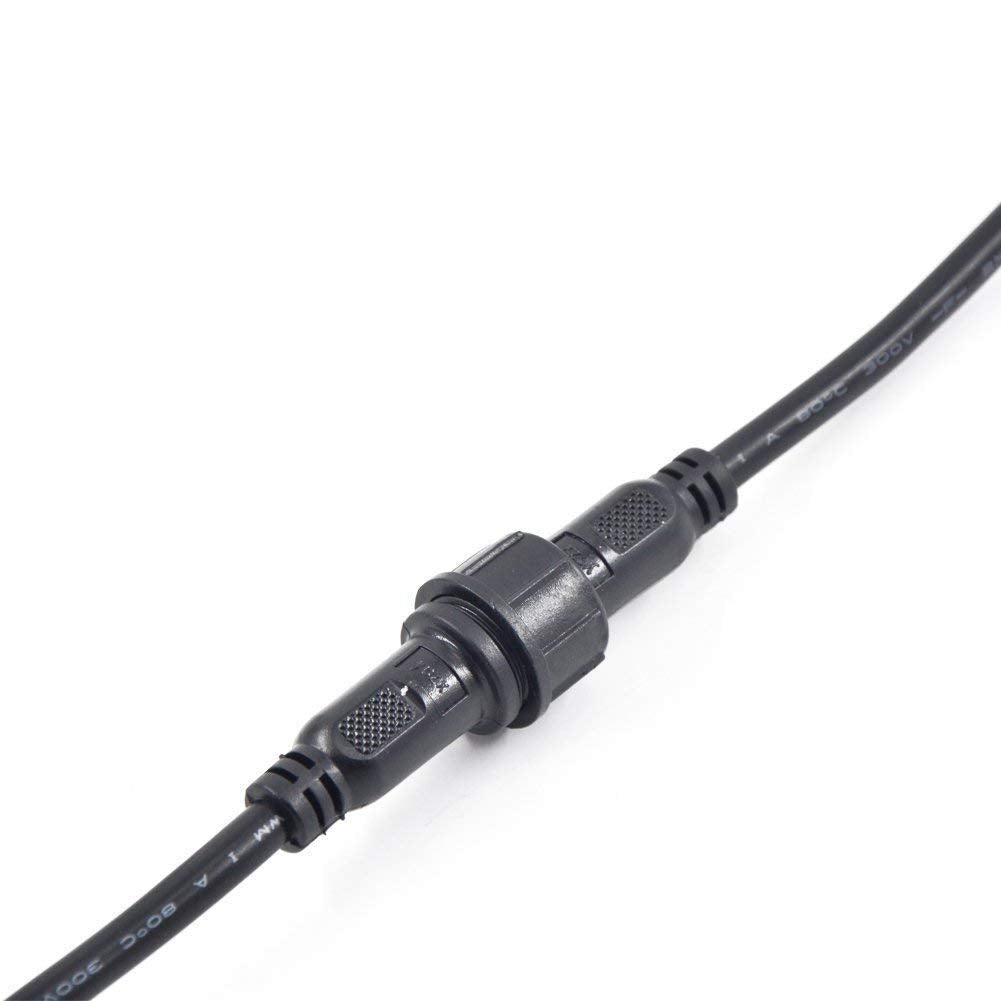 WESIRI 5 Pairs 2pin Black Electrical Connector LED Connector 20cm Extension Cable 40cm/Pair 0.75mm²