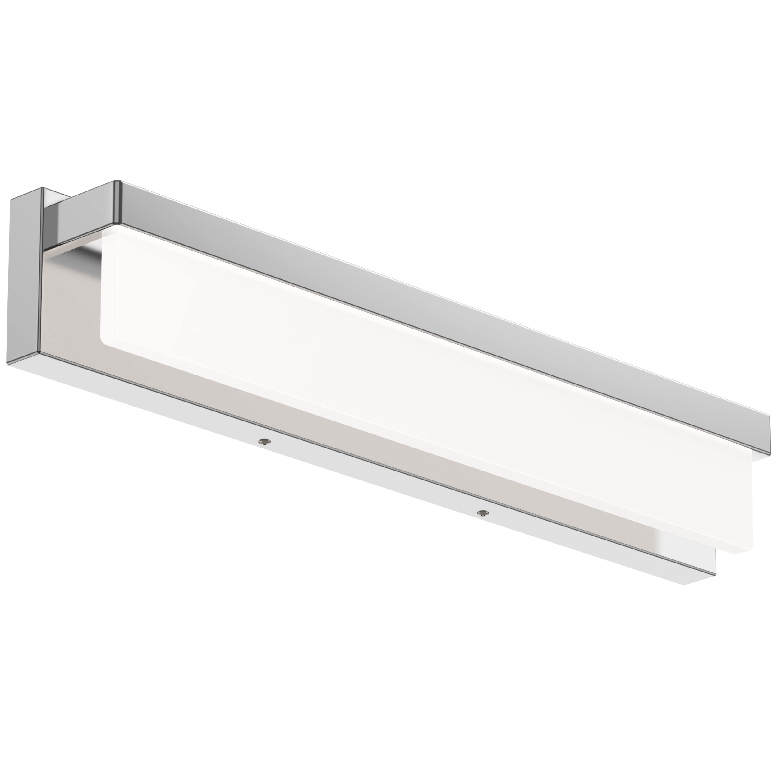 LIGHTINN LED Bathroom Vanity Light Fixture Over Mirror 24.4 inch Modern Rectangle Finishing Stainless Steel Lighting Bar 4000K Daylight Wall Sconce (Chrome)