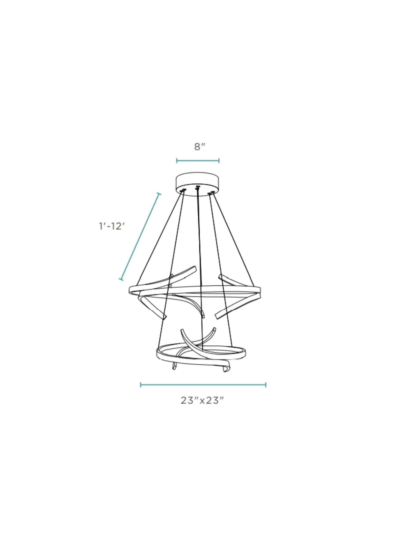 Finesse Decor Beijing LED Round Chandelier - Chrome, Silicone, Silver, Model CH-011