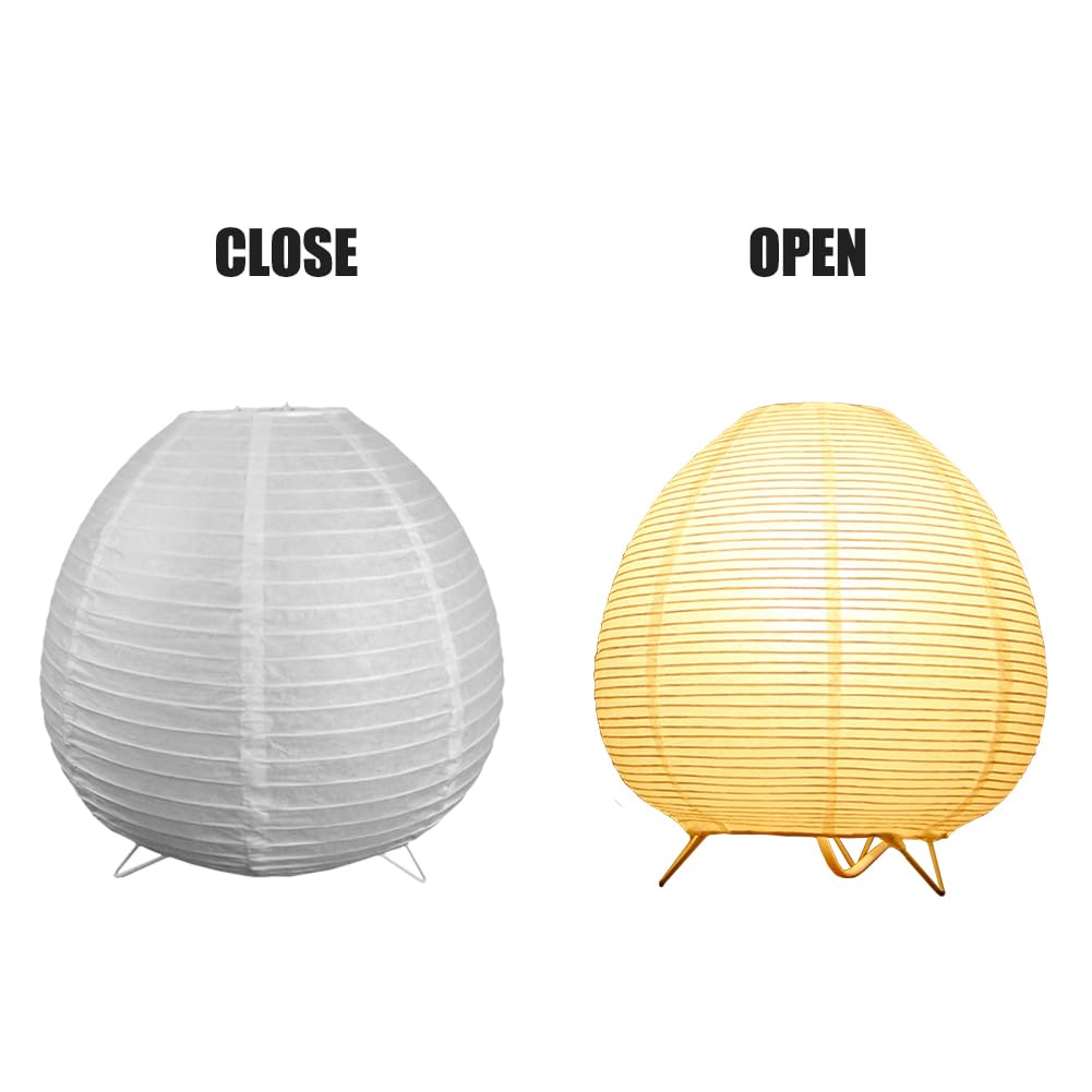 Fosinz Table Lamp Paper Chrome Nightstand Light 9inx 9inx 8in White Model Table Lamp-309