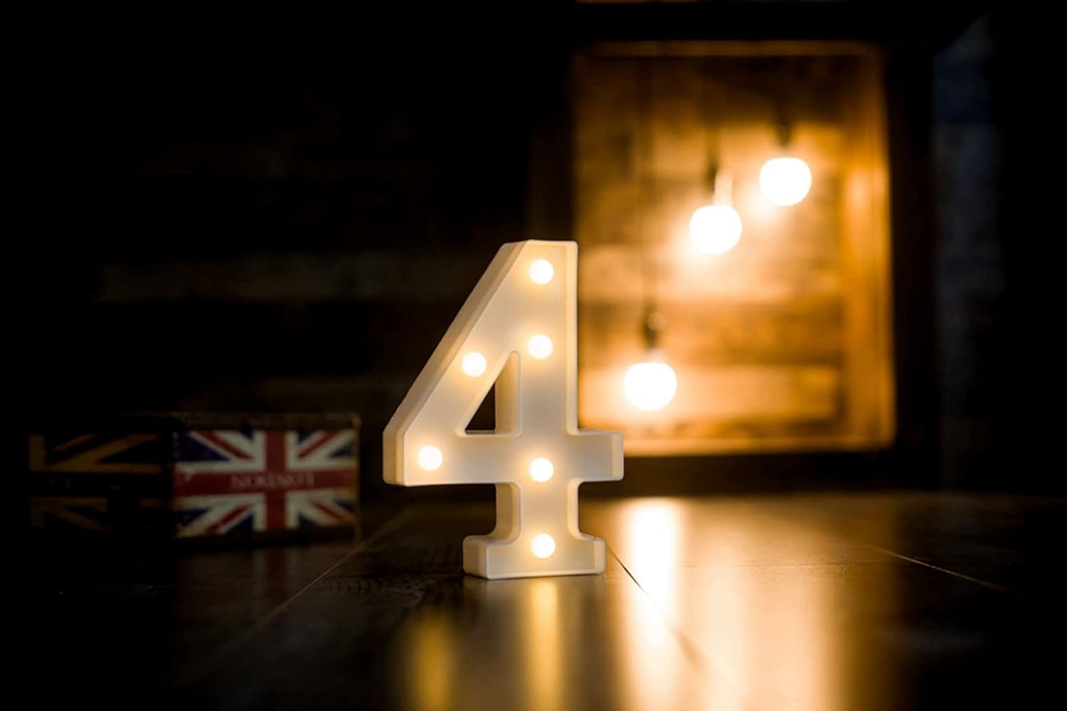 Foaky Rechargeable LED Letter Light Sign - Warm Rechargeable Plastic Marquee Decor for Weddings, Birthdays, and Christmas - Size 4
