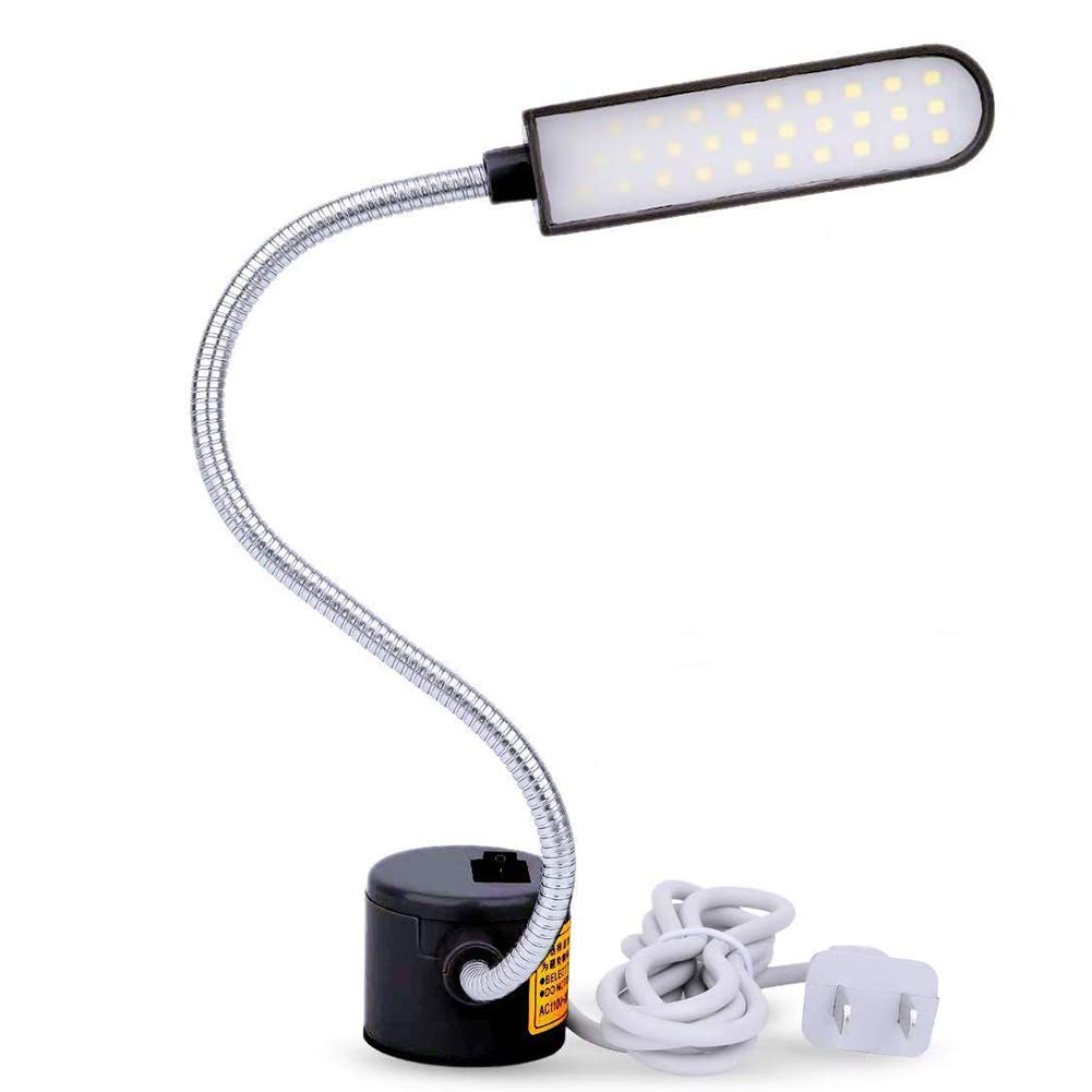 Eviswiy Sewing Machine Light Led Lighting (30Leds) 6 Watt For Workbench Lathe Drill Press Daylight White Flexible Gooseneck Arm