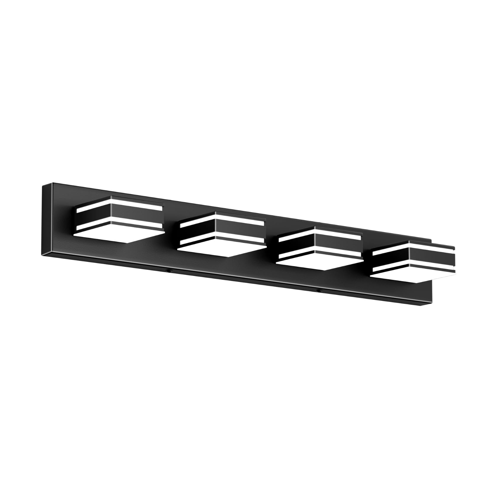 Ralbay 4-Light Modern Black Vanity Light for Bathroom, 30 inch, Matte Black, Aluminum, Model 9819