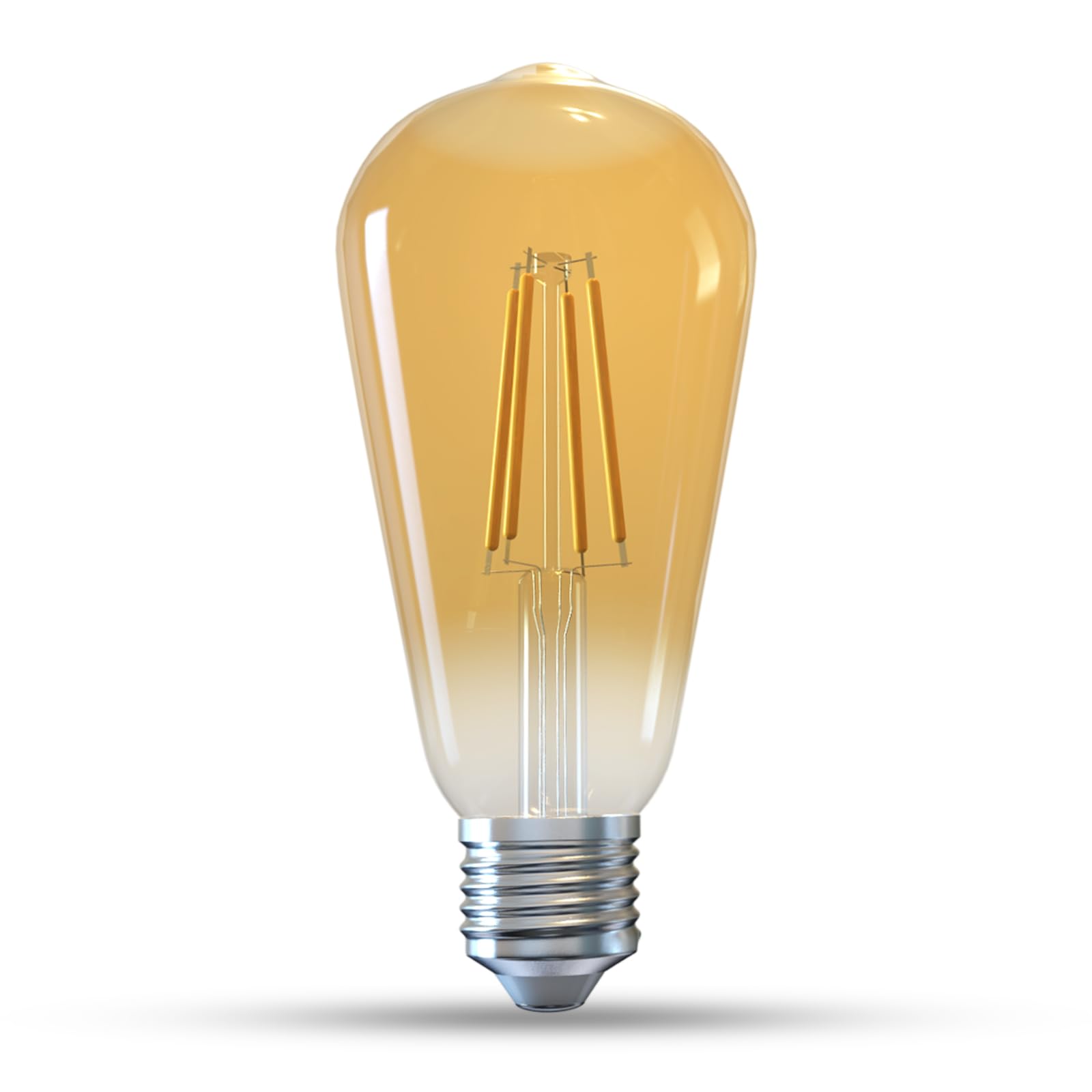 Jensense Edison Led Light Bulbs E26 Led Bulb 60 Watt Equivalent Dimmable Light Bulbs 2300K Warm White (Amber Glass) Vintage 7W L