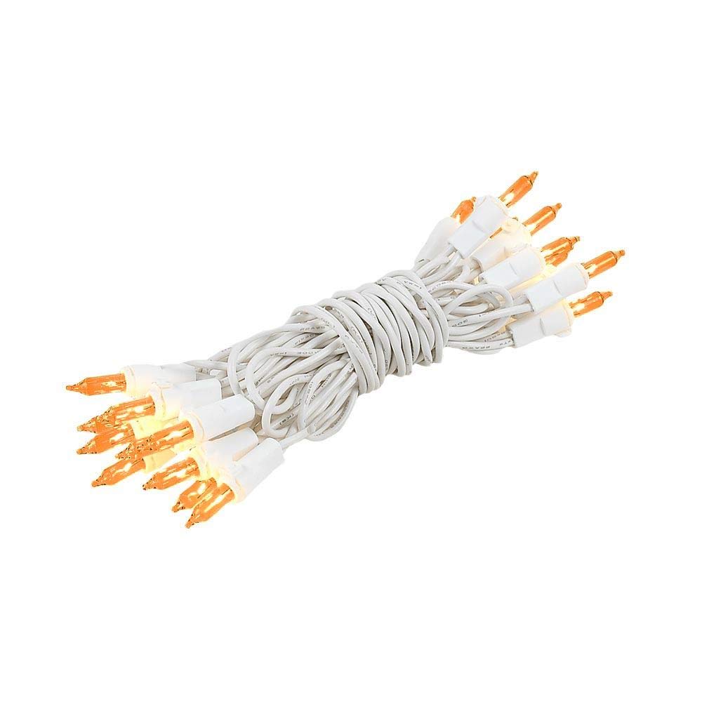 Novelty Lights Mini Light String, 8.5ft, 20 Bulbs, Amber Color, Non-Connectable, 4in Bulb Spacing, Model CG20/NS-W-AM
