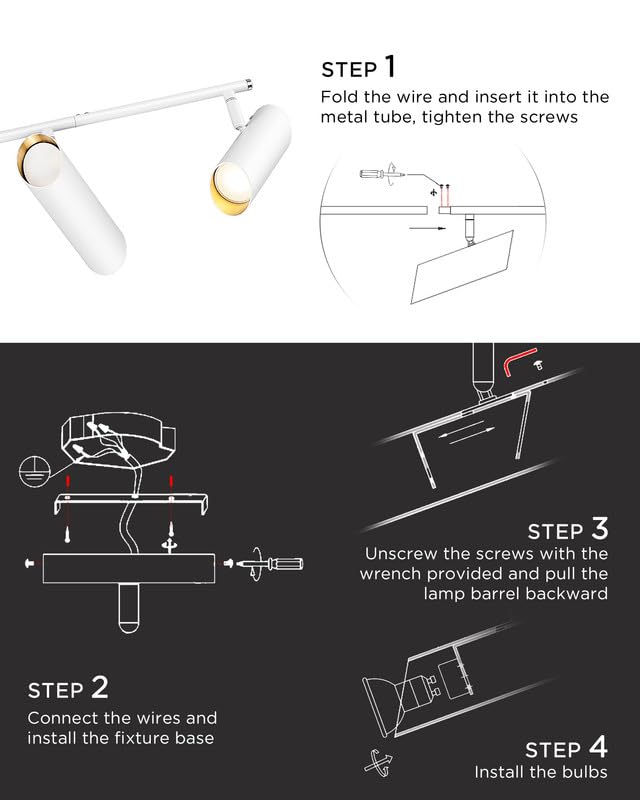 Femila Track Lighting  Led Track Light Gu10 Bulbs Included  44 Flush Mount Ceiling Spot Lights  For Living Room  Gallery  Bedroom  Hallway  4Fs79Tl-5 Wh