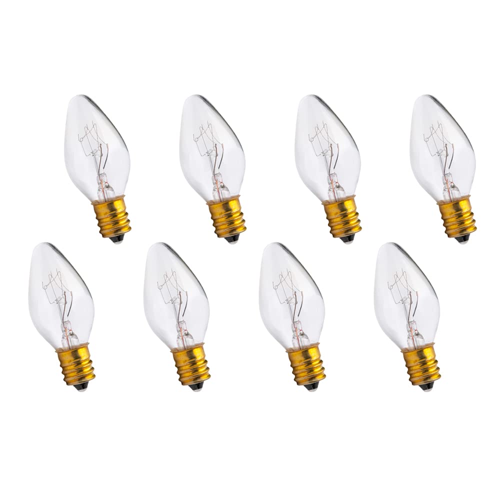 lumenivo C7 Night Light Bulbs 7W Clear Decorative Replacement 8 Pack 120V