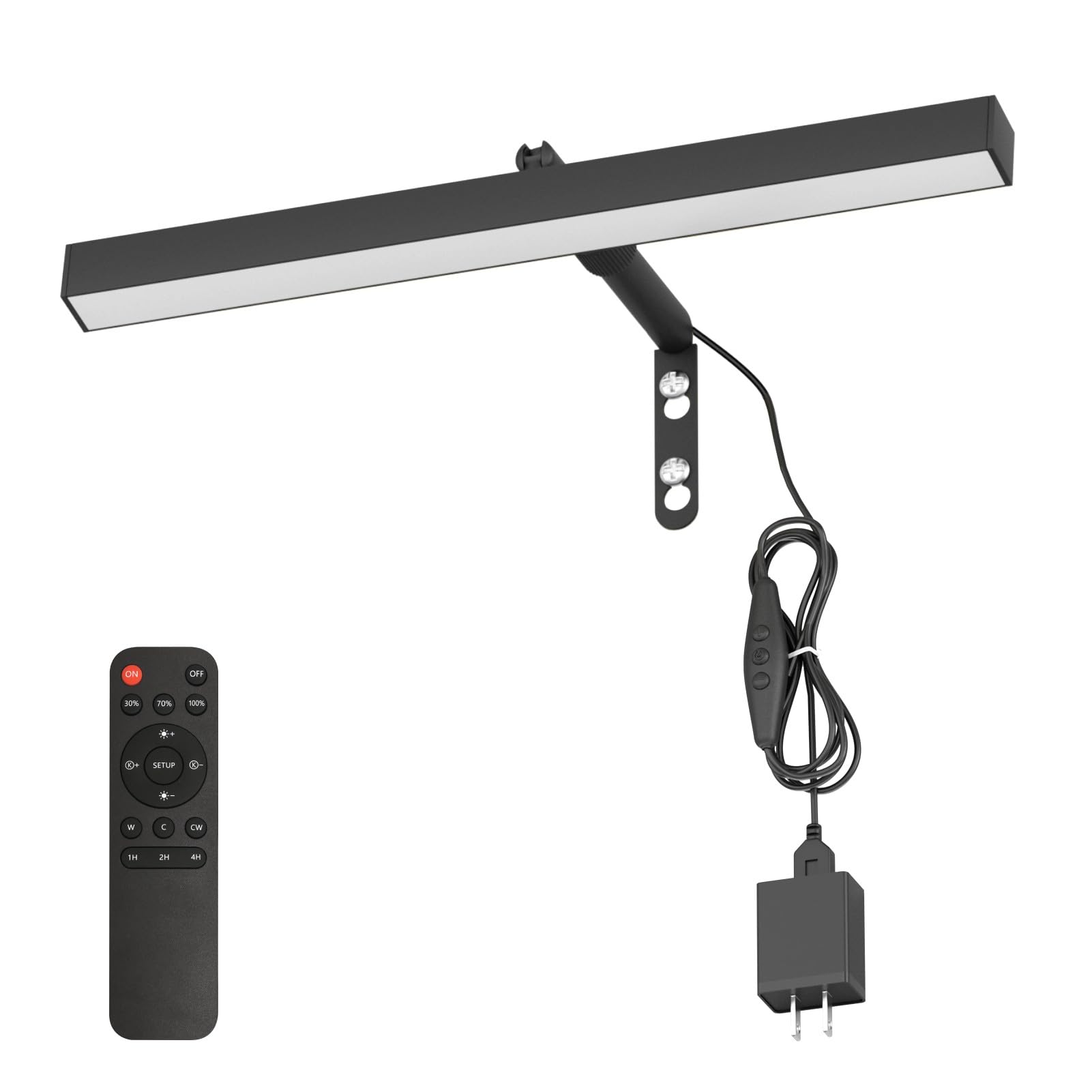 Coinmit 4W Plug In Picture Light For discomfort-reducingtings With Remote Control  12 Led Art Display Lighting For Gallery  Dartboard  Artwork  Black Wall Mounted Picture Frame Light
