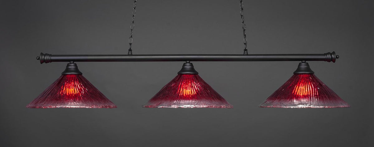 Toltec Lighting Oxford 3 Light Island In Matte Black (373-Mb-716)